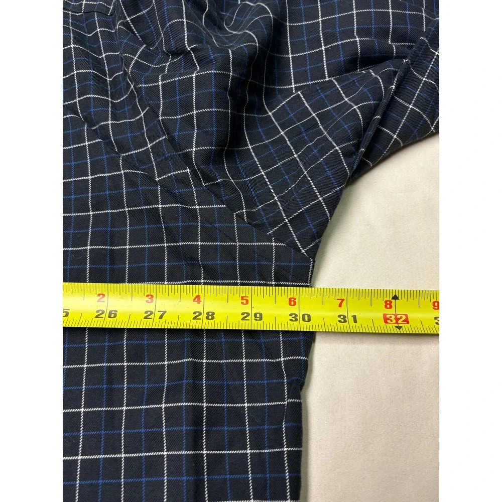 Ralph Lauren Mens 2XLT Tall Classic Fit Button Down Shirt Navy‎ Blue Grid Check